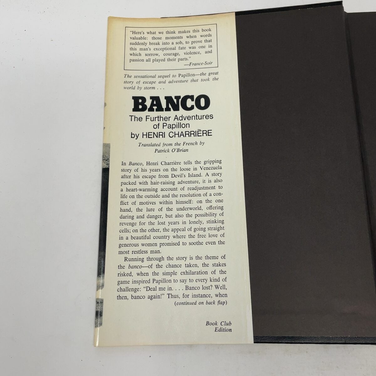 Banco by Henri Charriere HC Book Club Edition Very Good 1973