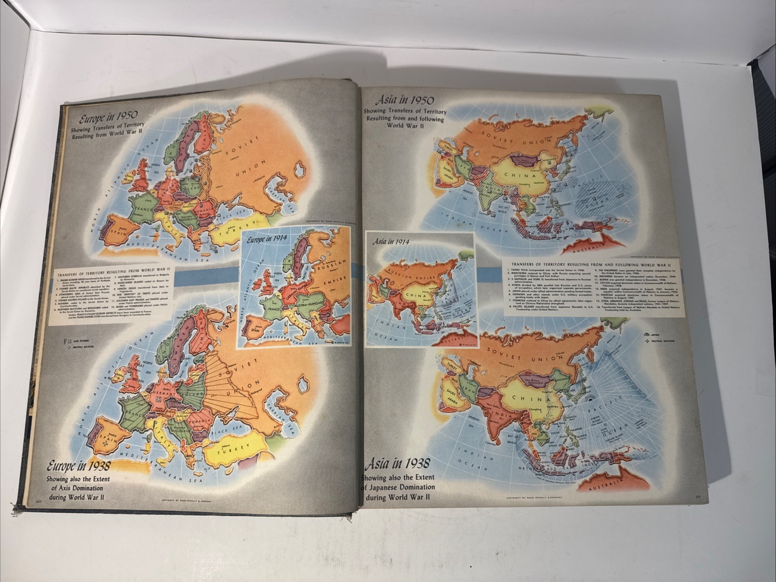 Rand McNally Cosmopolitan World Atlas 2nd Edition 1951 Vintage Hardcover