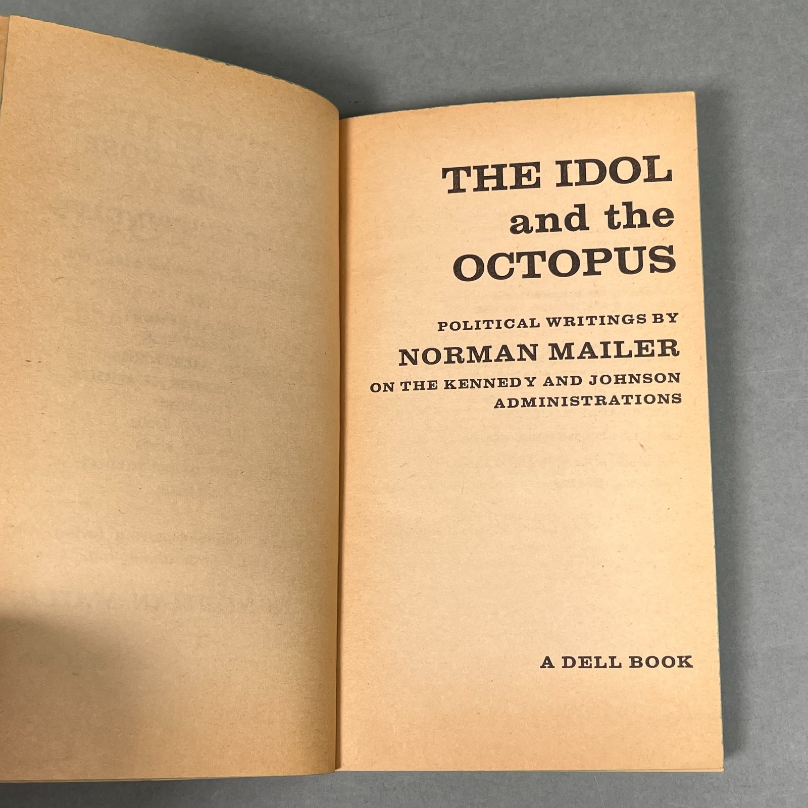 Norman Mailer The Idol & The Octopus VTG 1968 FIRST EDITION PB Very Good Dell