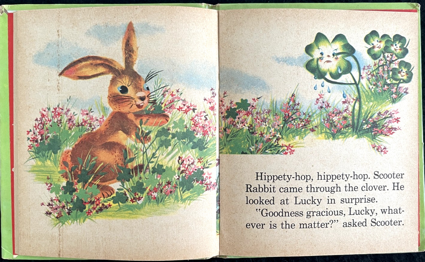 LUCKY FOUR LEAF CLOVER ~ 1st ed. children’s Whitman Tell-A-Tale Book, 36 pg. VG