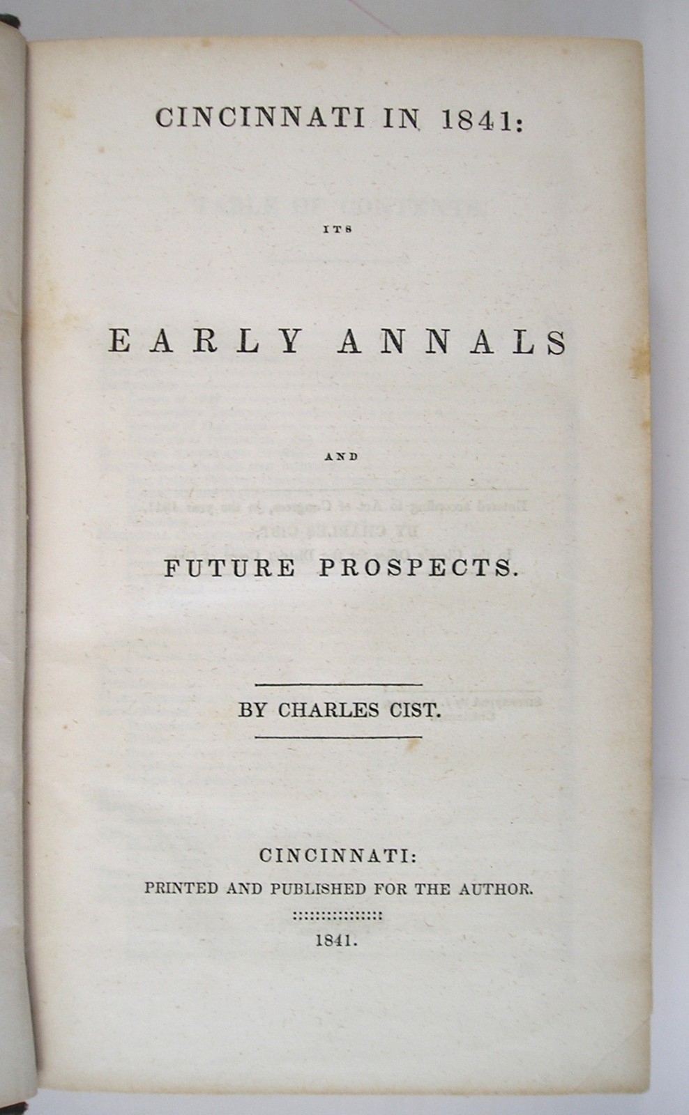 1841 Cincinnati in 1841, Annals and Prospects, First Ed., Local Ads