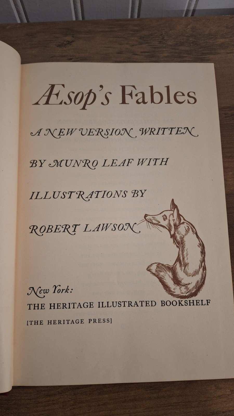 Vintage 1941 Aesops Fables Hardcover Book Munro Leaf Robert Lawson Illustrated