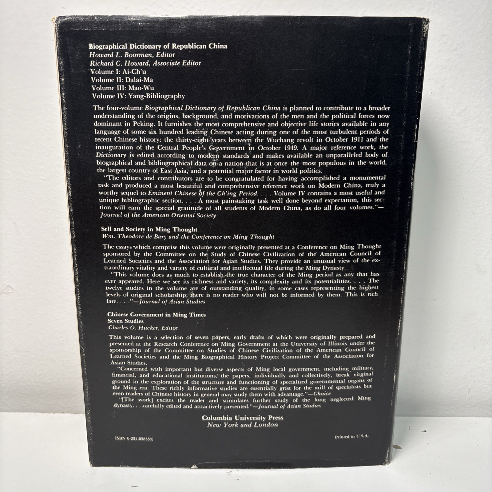 Dictionary of Ming Biography, 1368-1644: Volume I