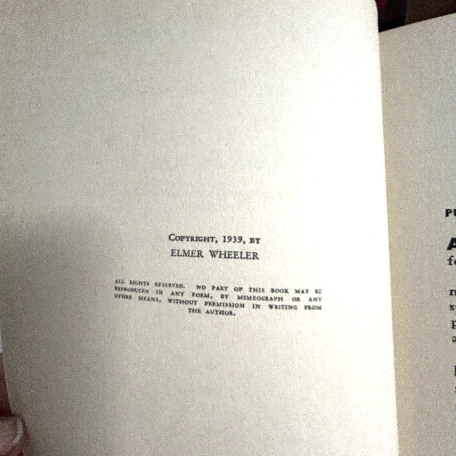 Elmer Wheeler Word Magic Book HC 1939 First edition Answers to 100 Self Help