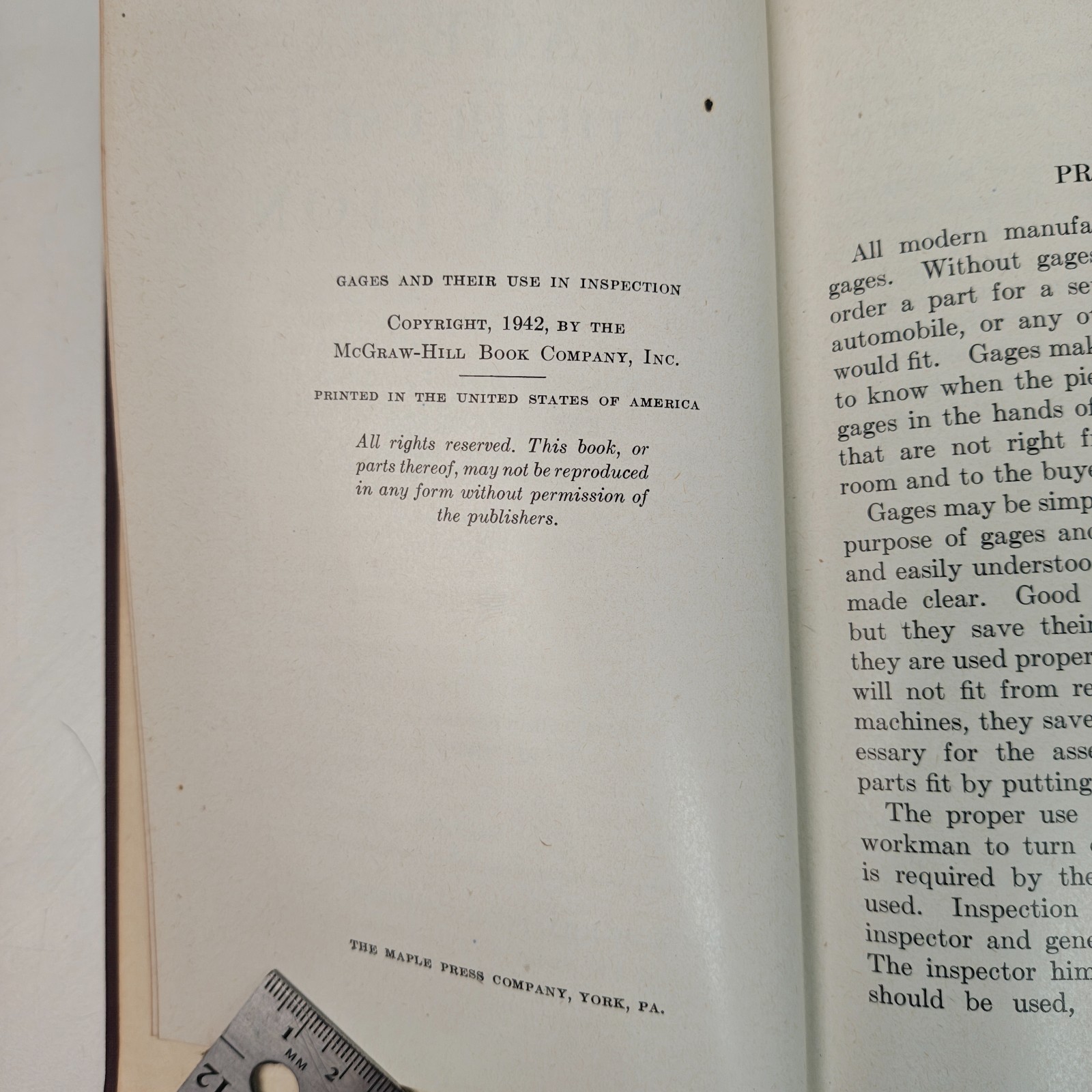 1942 Gages and Their Use in Inspection Fred H Colvin HC McGraw-Hill Machinist