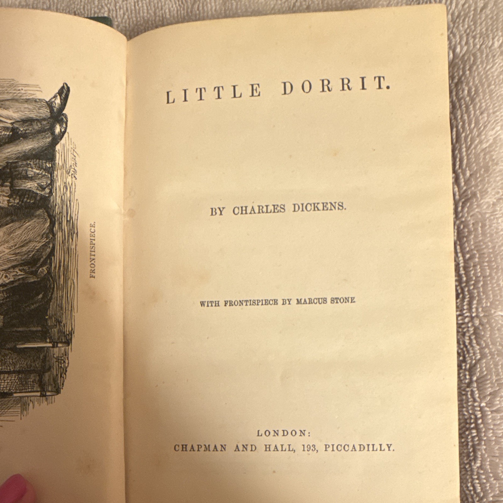 Charles Dickens Little Dorrit Illustrated HC Chapman and Hall Stone From 1875