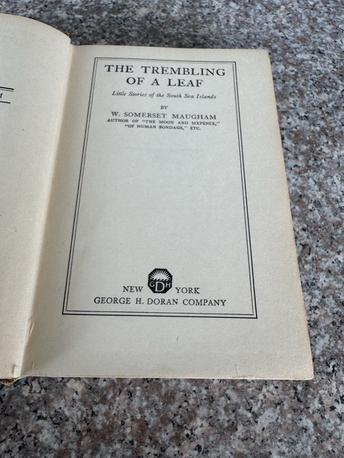 The Trembling of a Leaf, 1921 (1st THUS) by W. Somerset Maugham