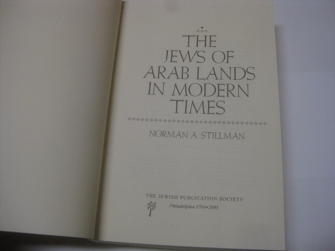 The Jews of Arab Lands in Modern Times by Norman A. Stillman