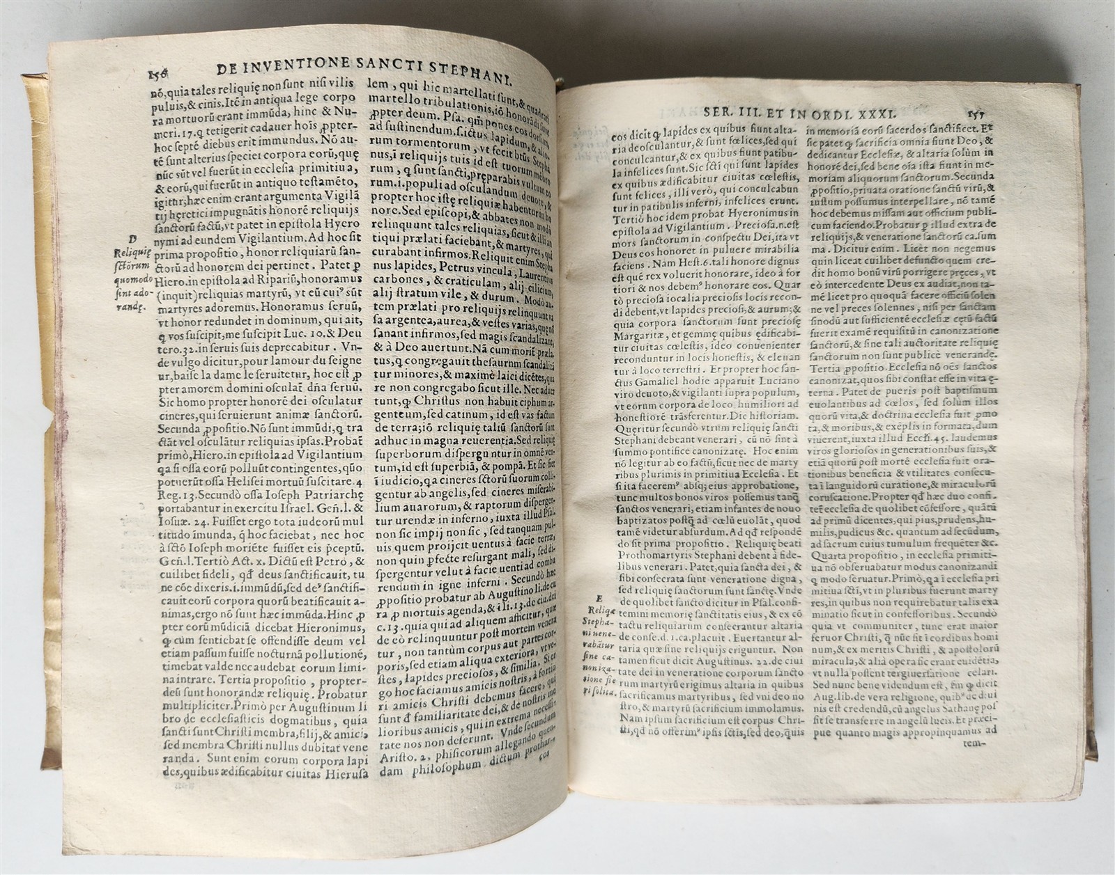 1576 SERMONUM de SANTIS by Johannes Raulin antique VELLUM BINDING