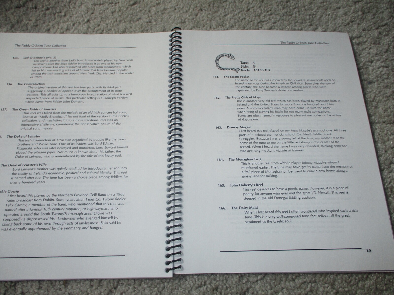 The Paddy O’Brien Tune Collection (1995, 1st Edition, Spiral Bound) – No Tapes