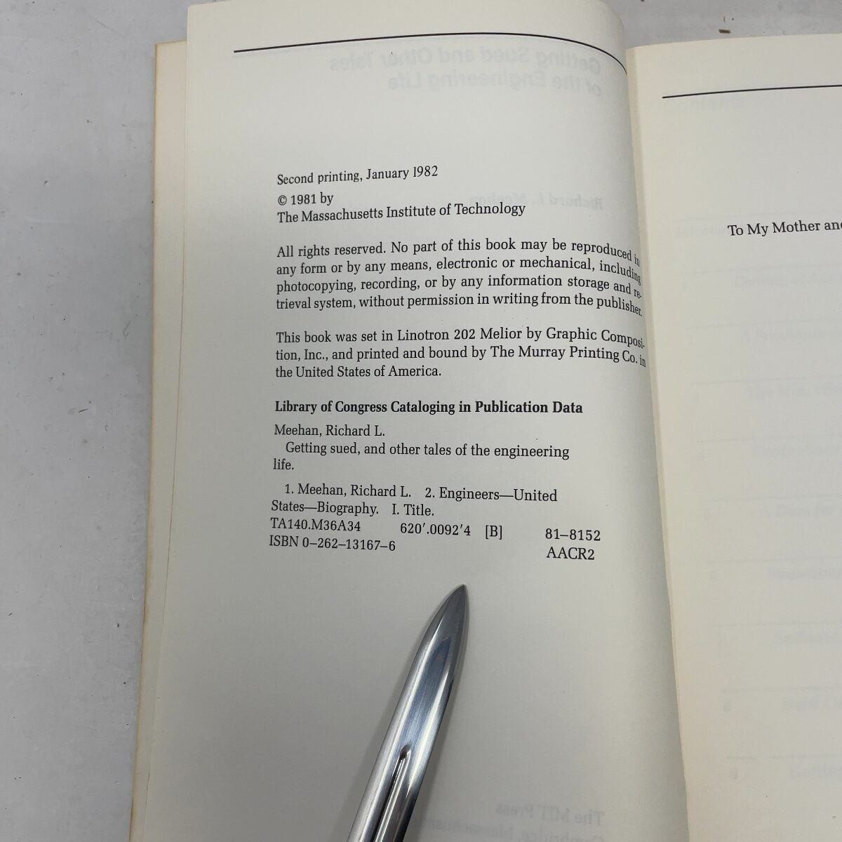 Getting Sued and Other Tales of the Engineering Life by Richard L. Meehan PB Fir