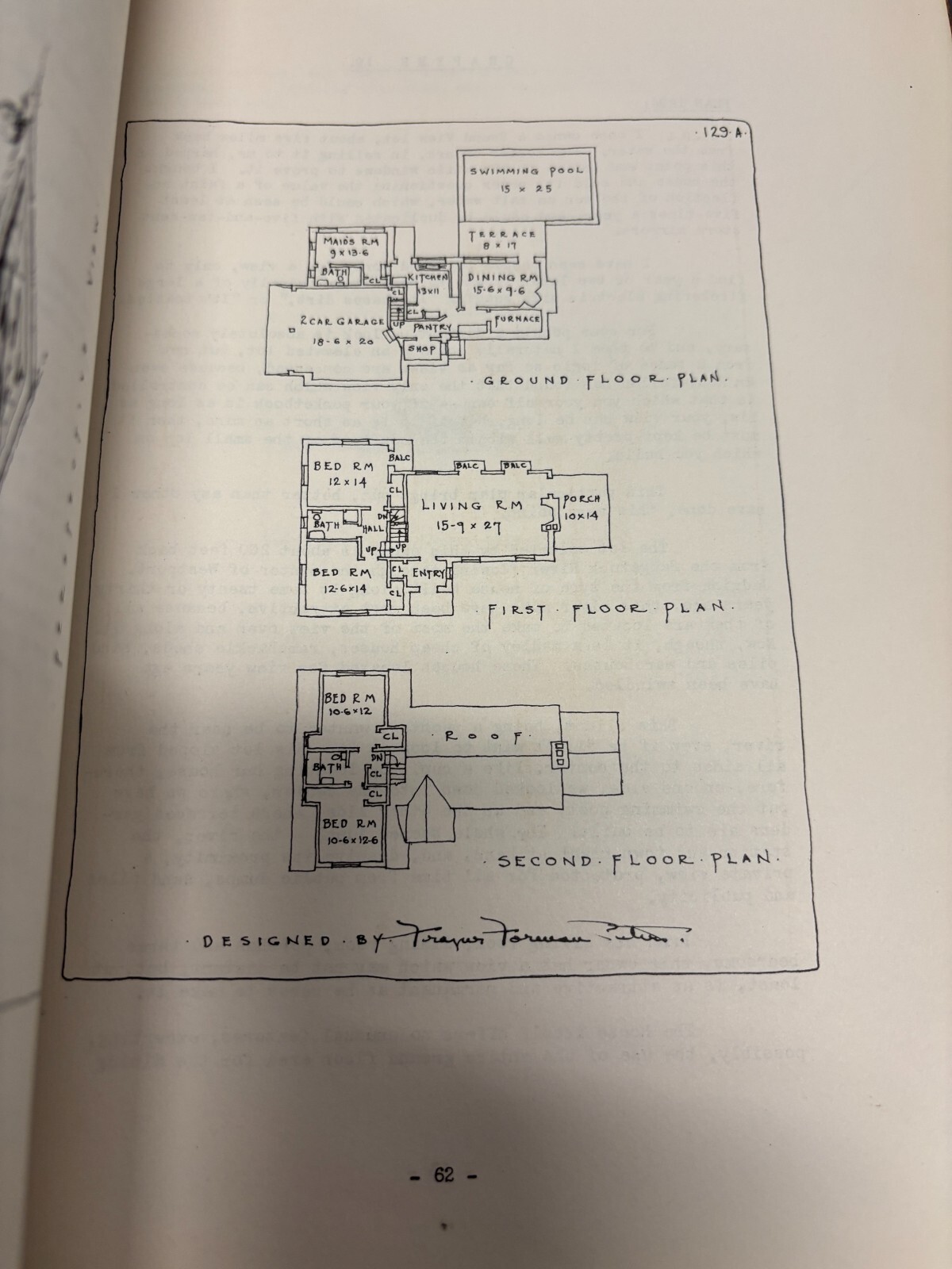 RARE 1933 FRAZIER FORMAN PETERS HOUSES OF STONE ARCHITECTURE HISTORY DESIGN PLAN