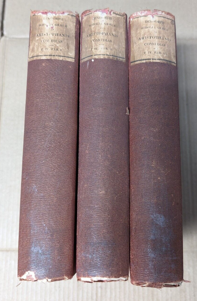 Aristopanis Comoediae Tomus IV 3 Vols Dindorf 1838 Scholia Graeca in Greek Latin