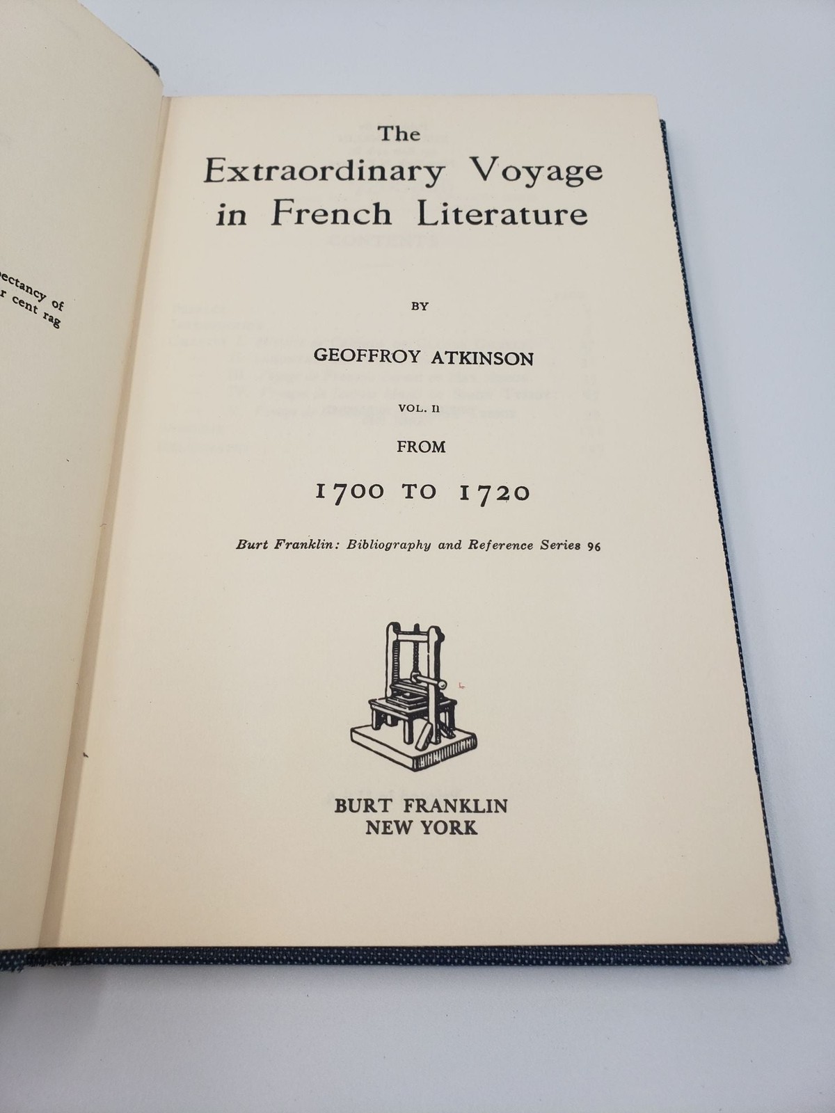 Geoffroy Atkinson / Extraordinary Voyage in French Literature From 1700 to 1720