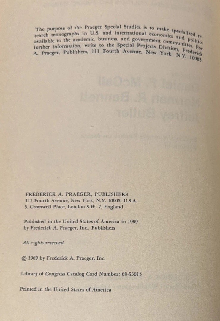 Eastern African History Frederick Praeger 1969 HC Politics And Public Affairs