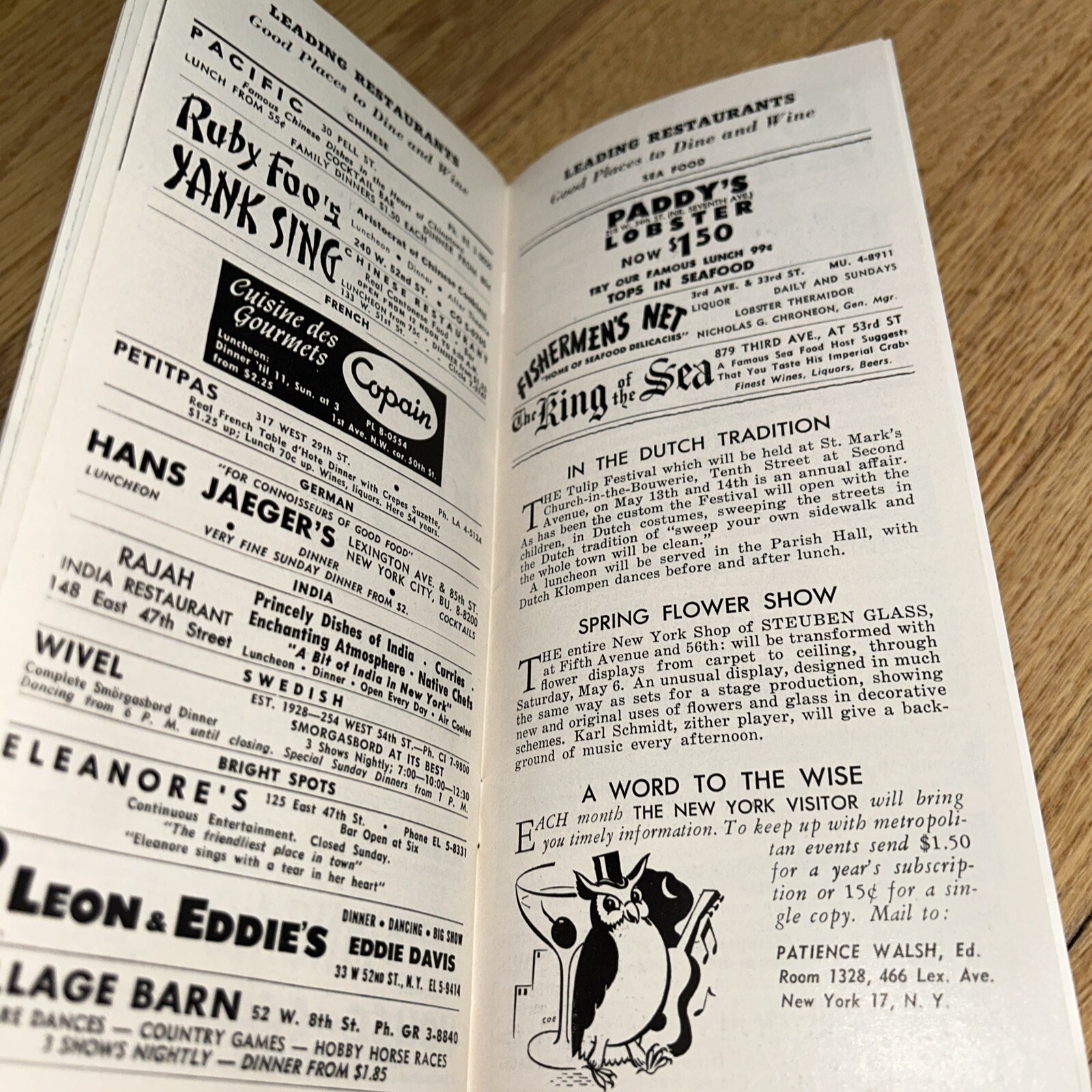 May 1950 THE NEW YORK VISITOR NY Guide NEW YORK CENTRAL SYSTEM RR – CENTRAL PARK