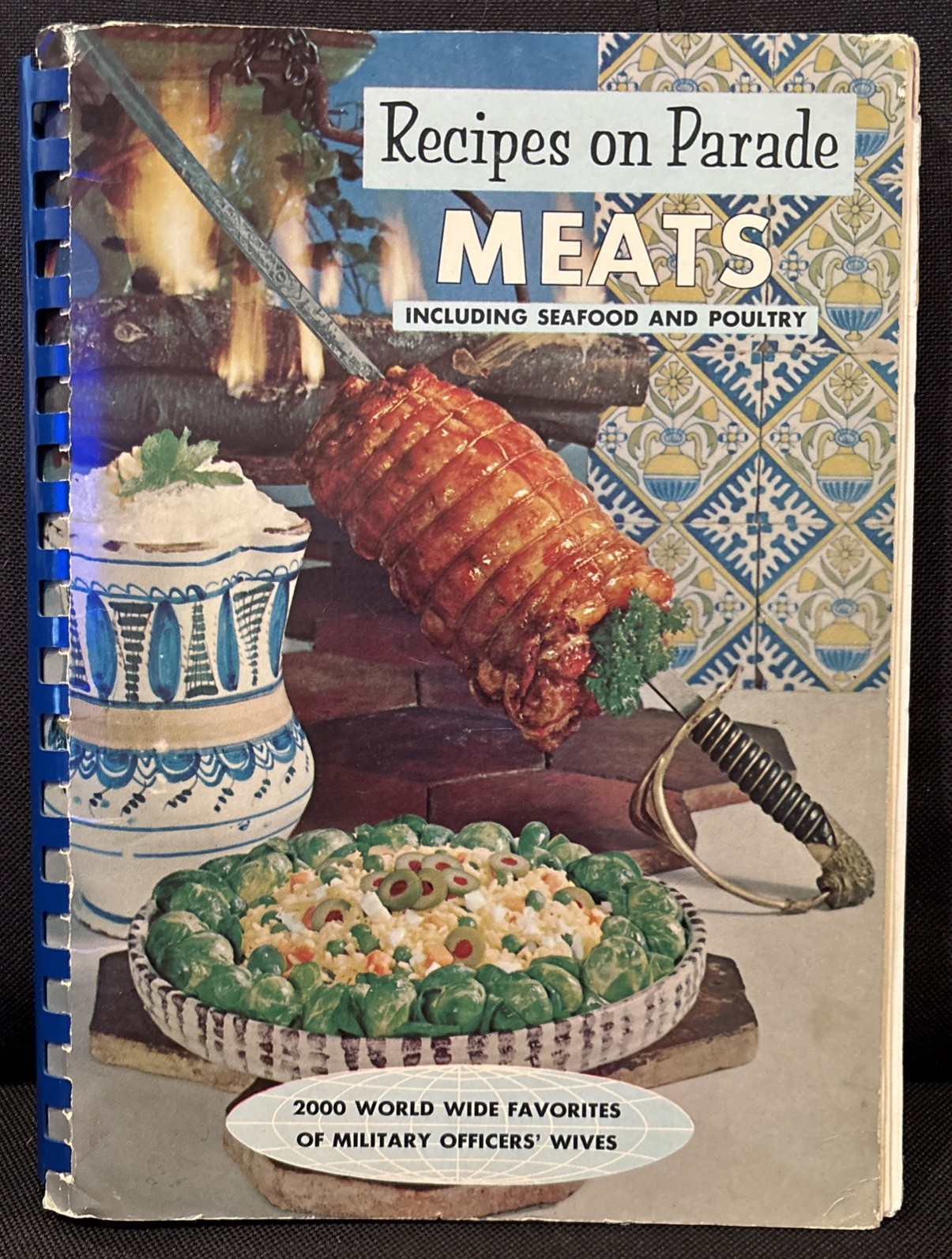 Vintage Recipes on Parade Cookbook Lot of 3 Spiral Bound Meats Salads Greek