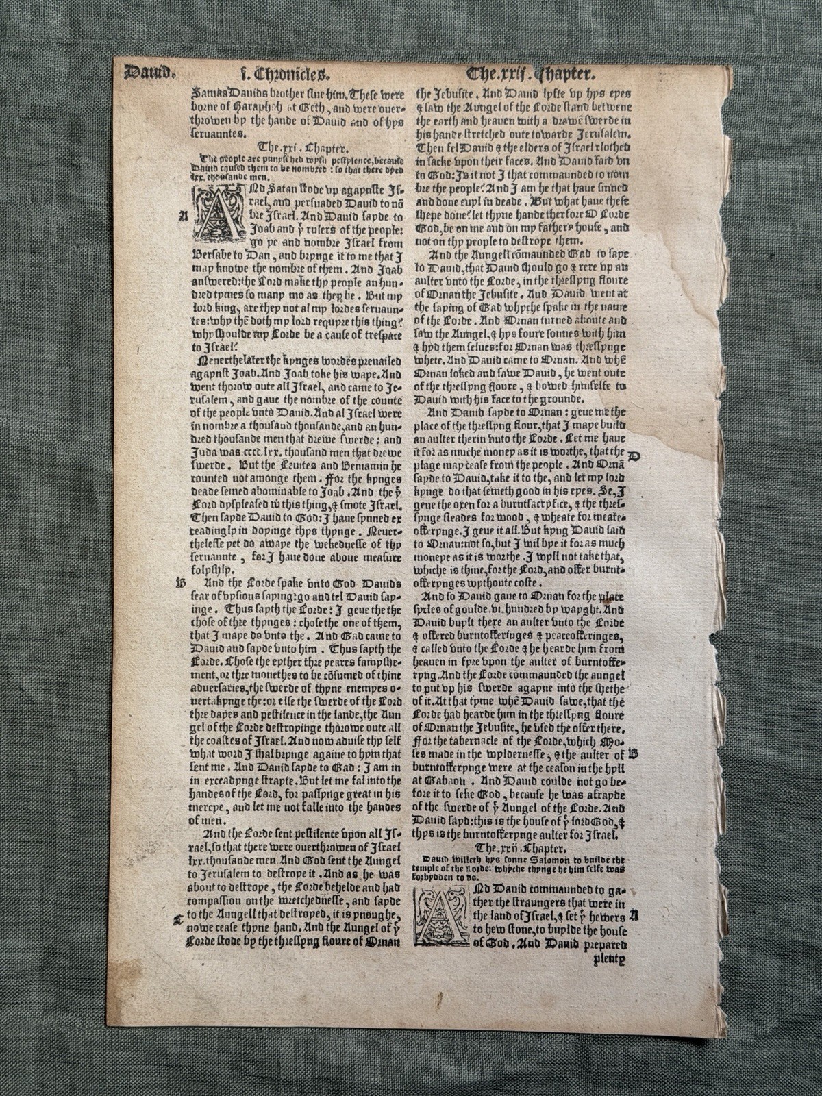 1549 Matthew’s Tyndale Bible Facsimile Leather Gibbor Edition w/ Original Leaf