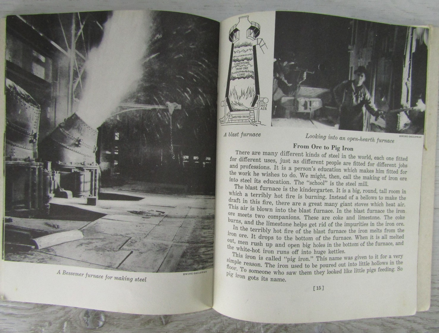Vintage Childrens 1940 Whitman Publishing -3- Nonfiction – Glass, Lumber, Steel
