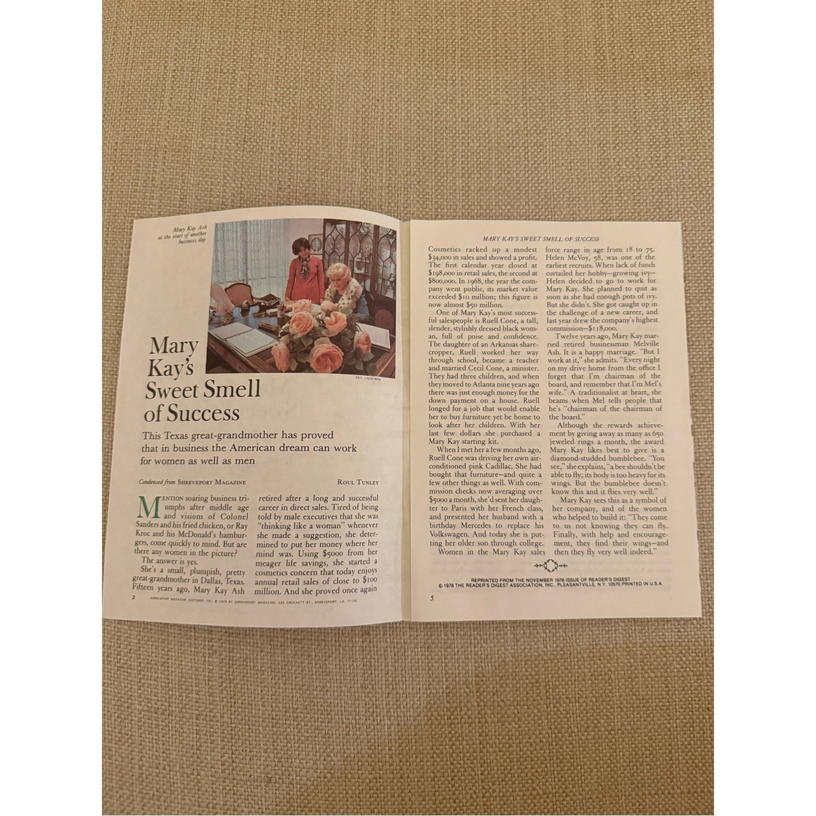Vintage Reader’s Digest November 1978 Mary Kay Sweet Smell of Success Pamphlet