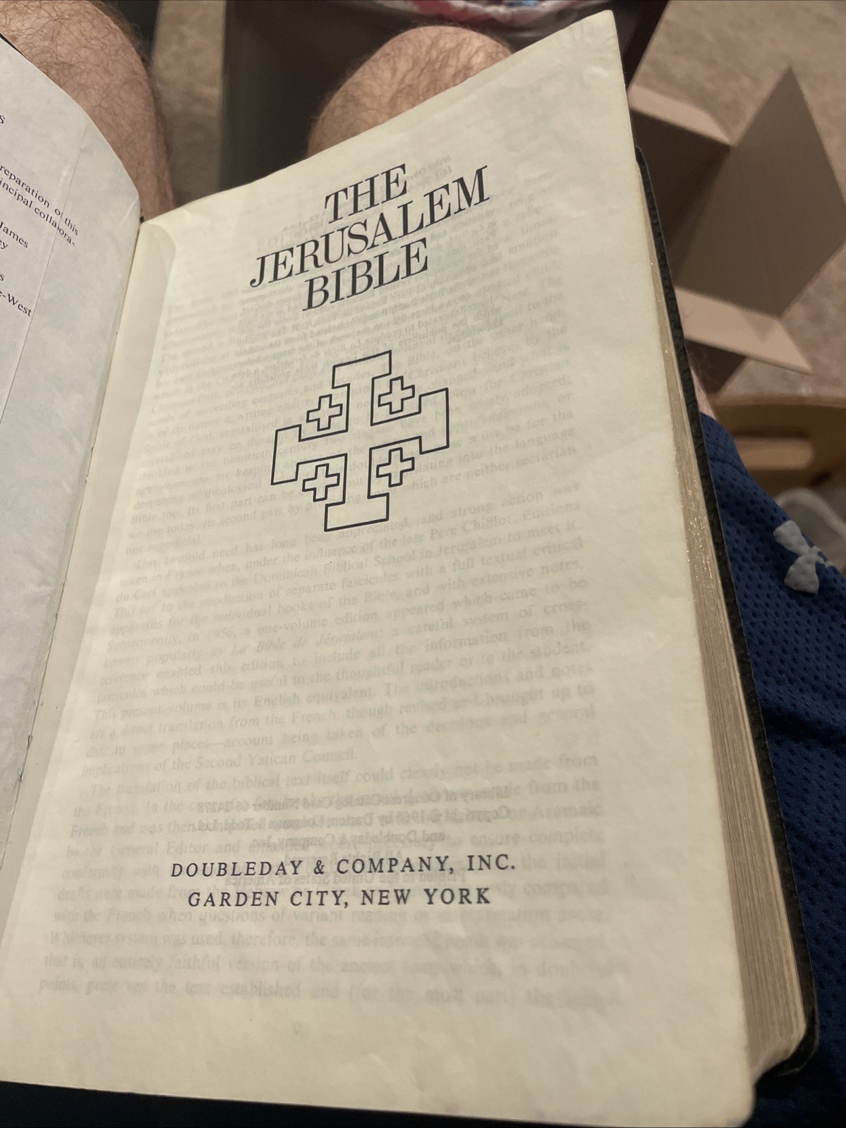 The Jerusalem Bible 1966 Doubleday Alexander Jones Black Softcover Faux Leather