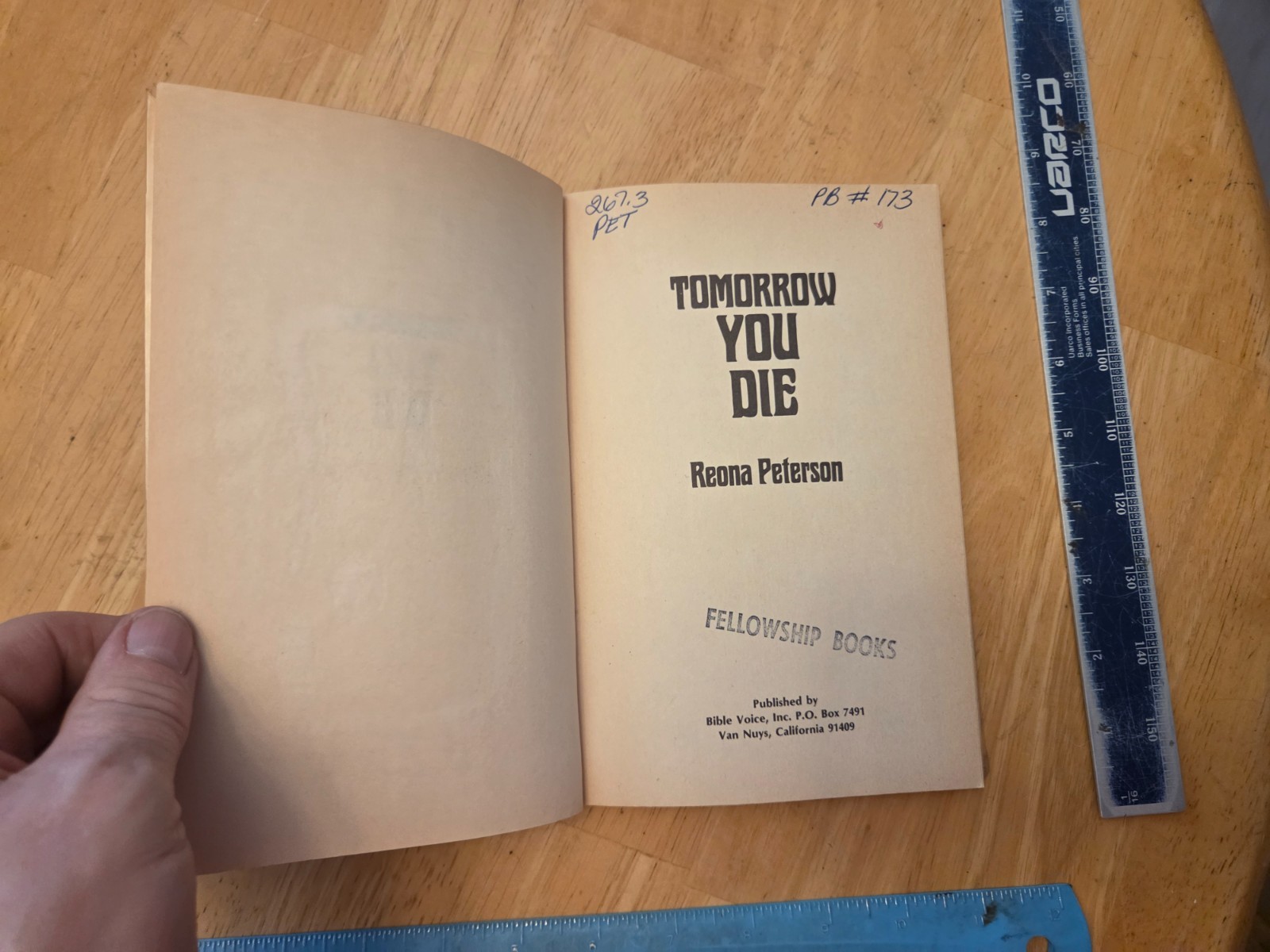 Tomorrow You Die by Reona Peterson – 1976 Bible Voice Trade Paperback
