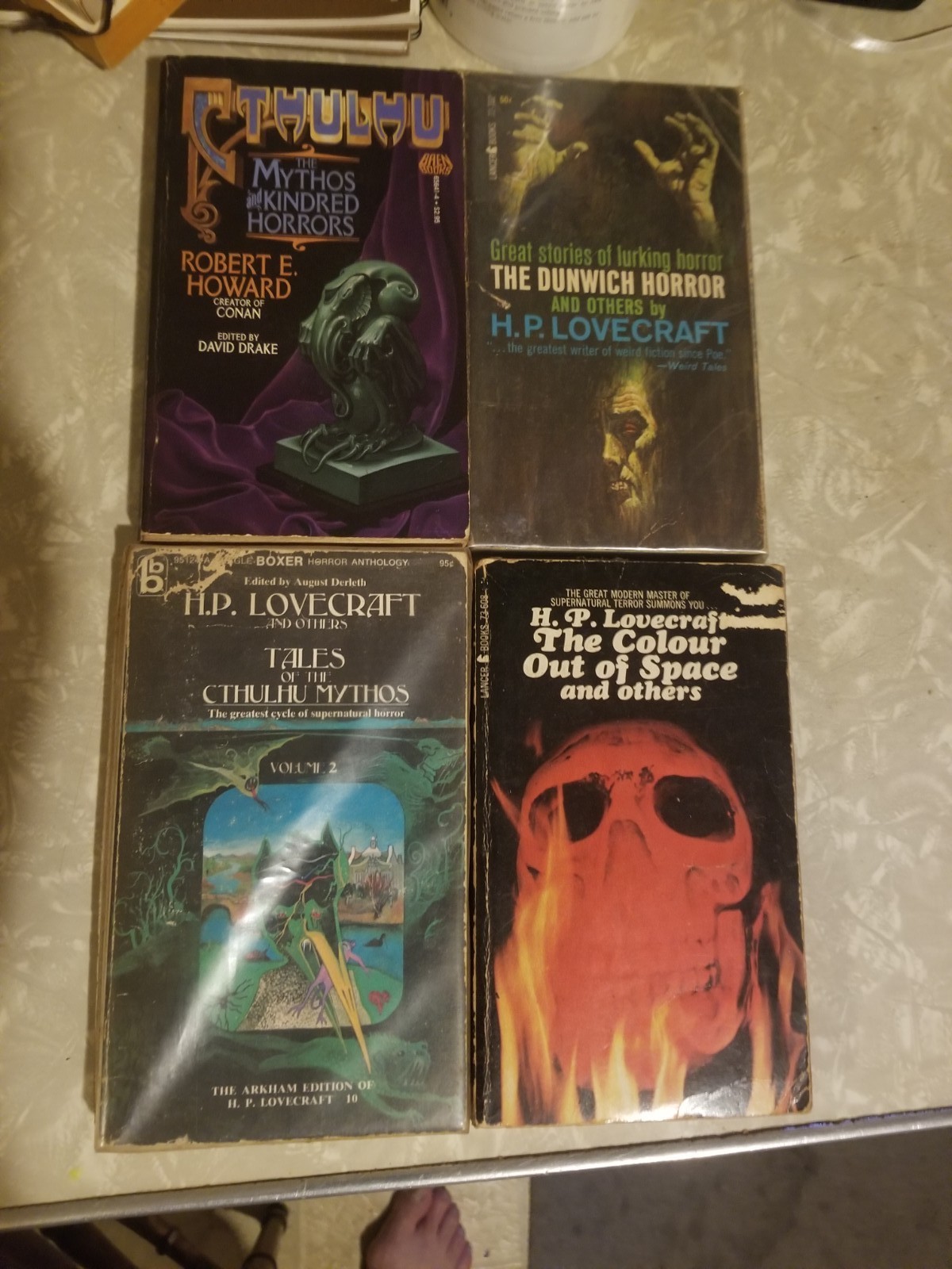 Lot of 4 Vintage HP Lovecraft Paperbacks Cool Cover Art