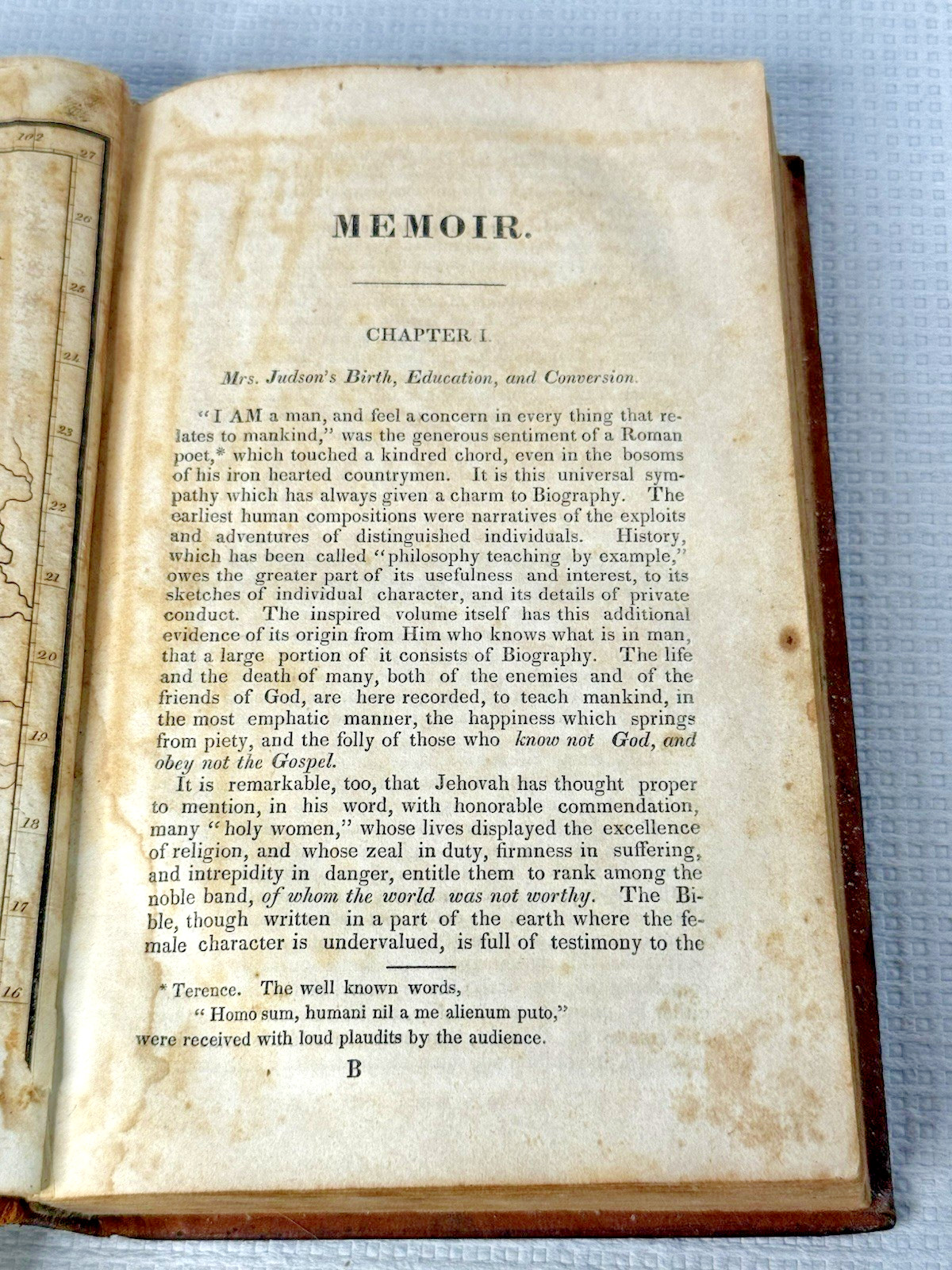 1829 Antique Religious Memoir “Memoir of Mrs. Ann H. Judson” Knowles