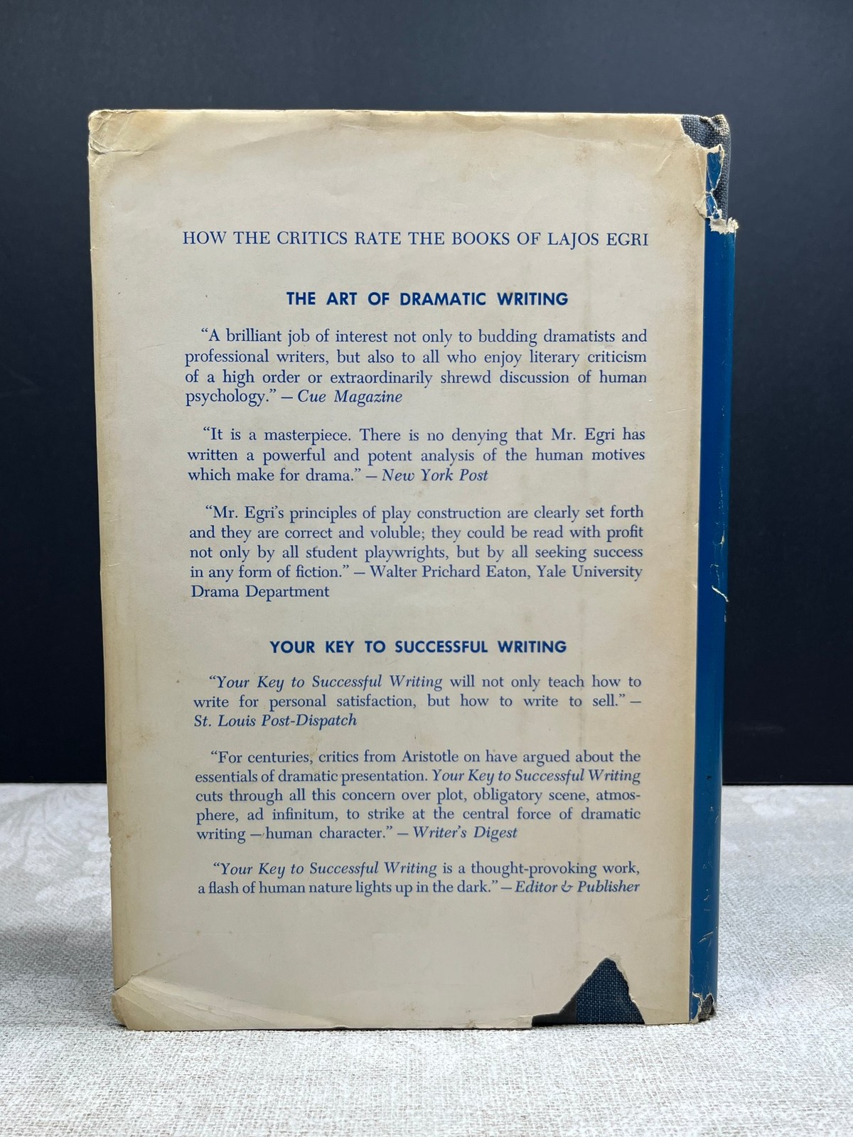 1965 The Art of Creative Writing Signed by Lajos Egri 1st Ed The Citadel Press