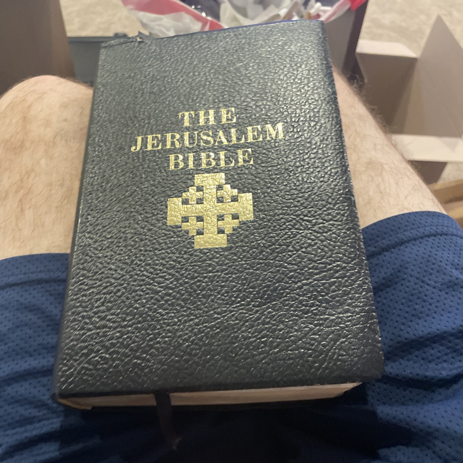 The Jerusalem Bible 1966 Doubleday Alexander Jones Black Softcover Faux Leather