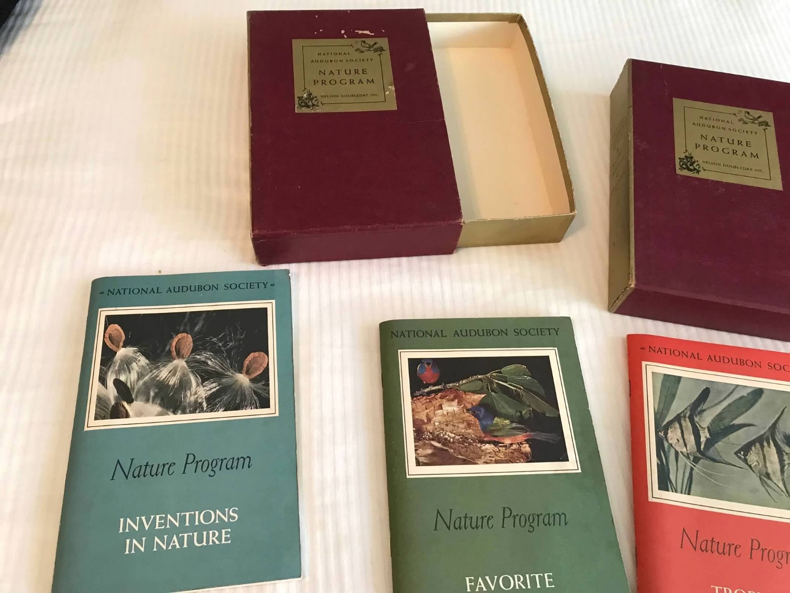 BOOKS: 1955 National Audubon Society Nature Program Box Sets of 7 Books