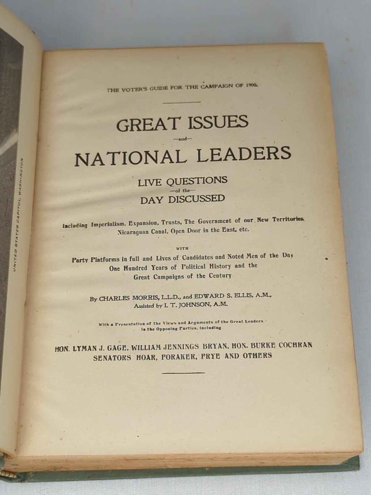 Great Issues & National Leaders 1900 Antique American Political Book