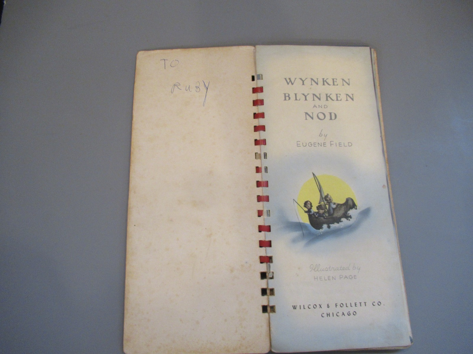 Wynken Blynken Nod Dinky Bird Calico Cat Eugene Field Twin Tall Board Book