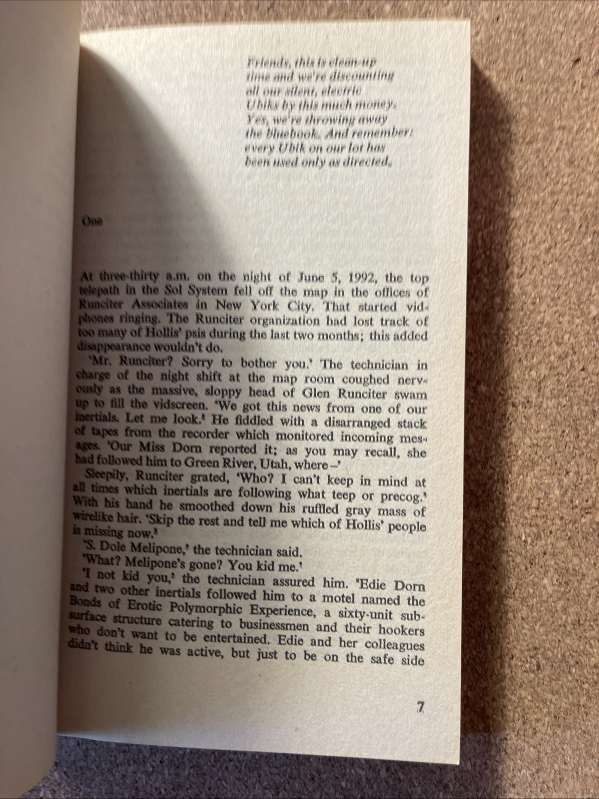 UBIK By Philip K. Dick, UK Paperback VGC 1984 Atomic Skull Cover