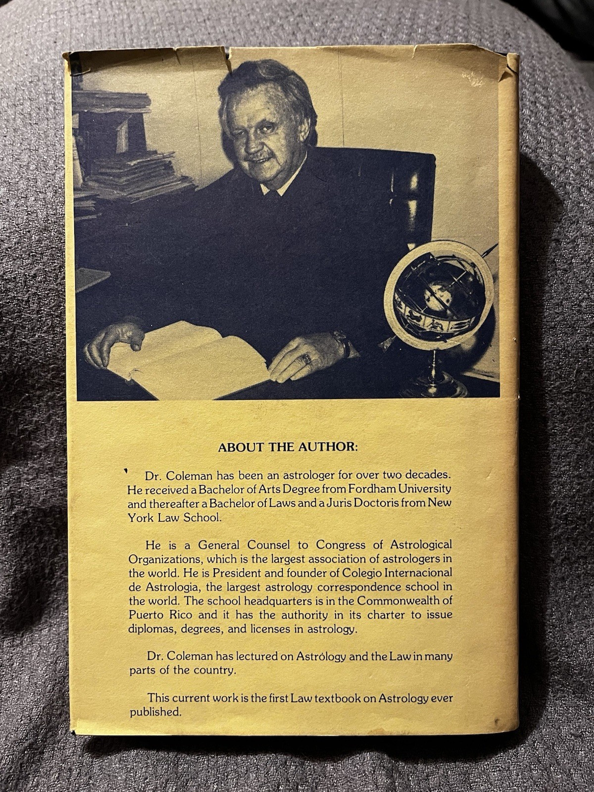 Astrology and the Law By Dr Walter Coleman Autographed Private Press Book Occult