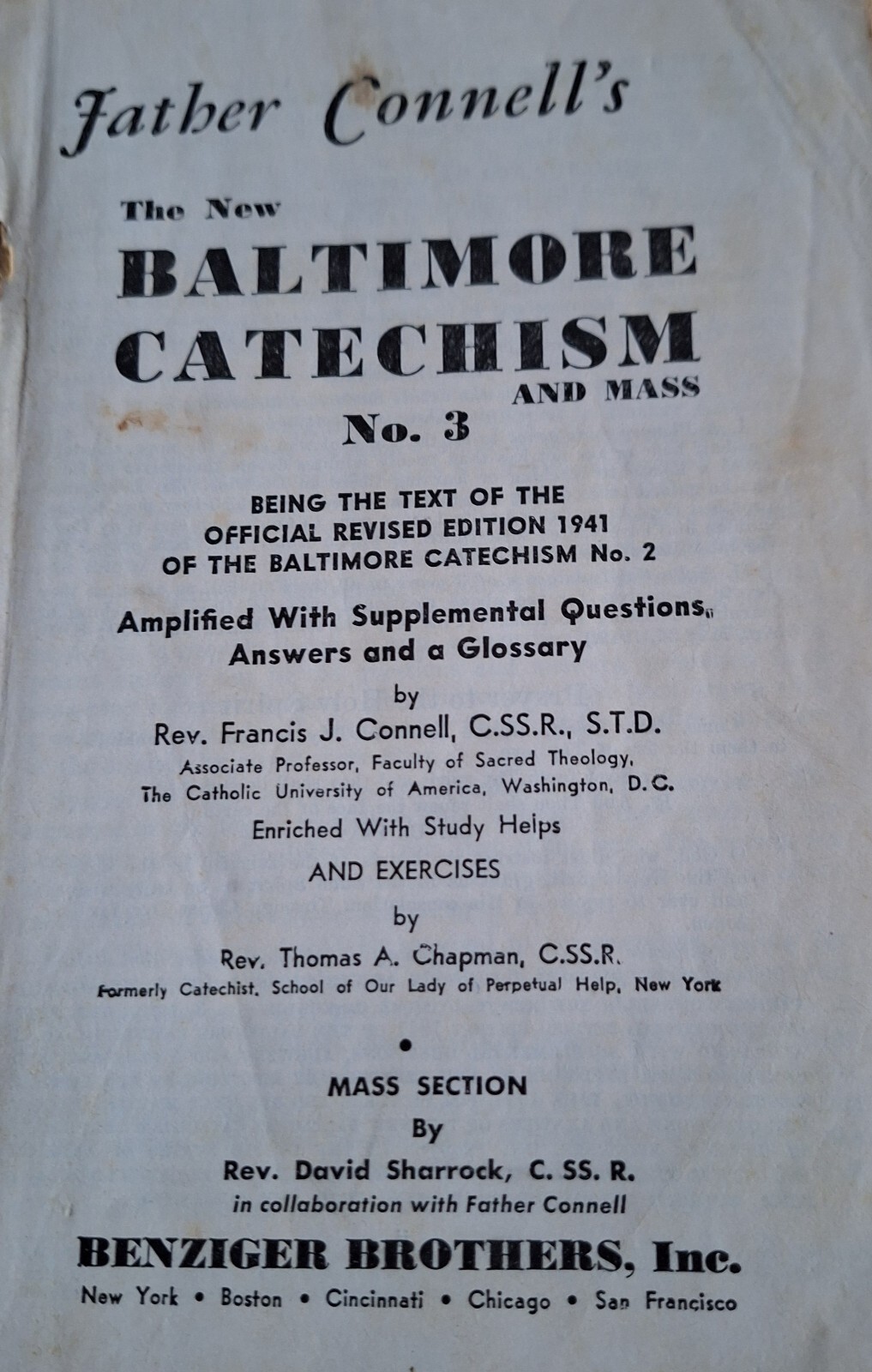 Vintage Father Connell’s The New Baltimore Catechism No 3 Religious Instruction