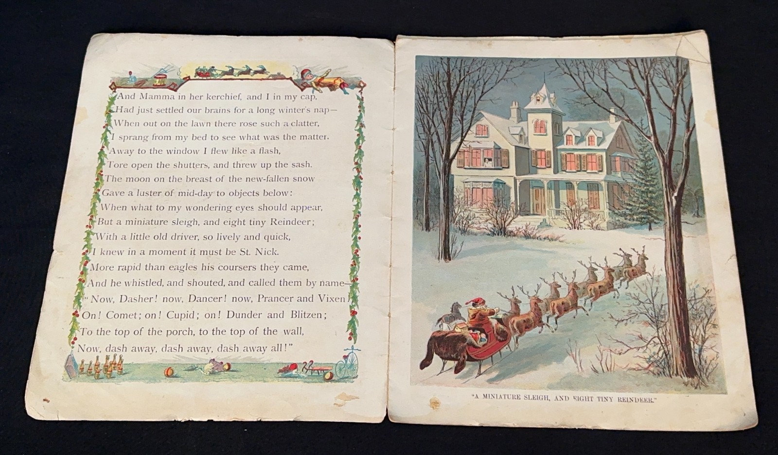 Original Antique 1896 Santa ‘The Night Before Christmas’ McLoughlin Bros Scarce!