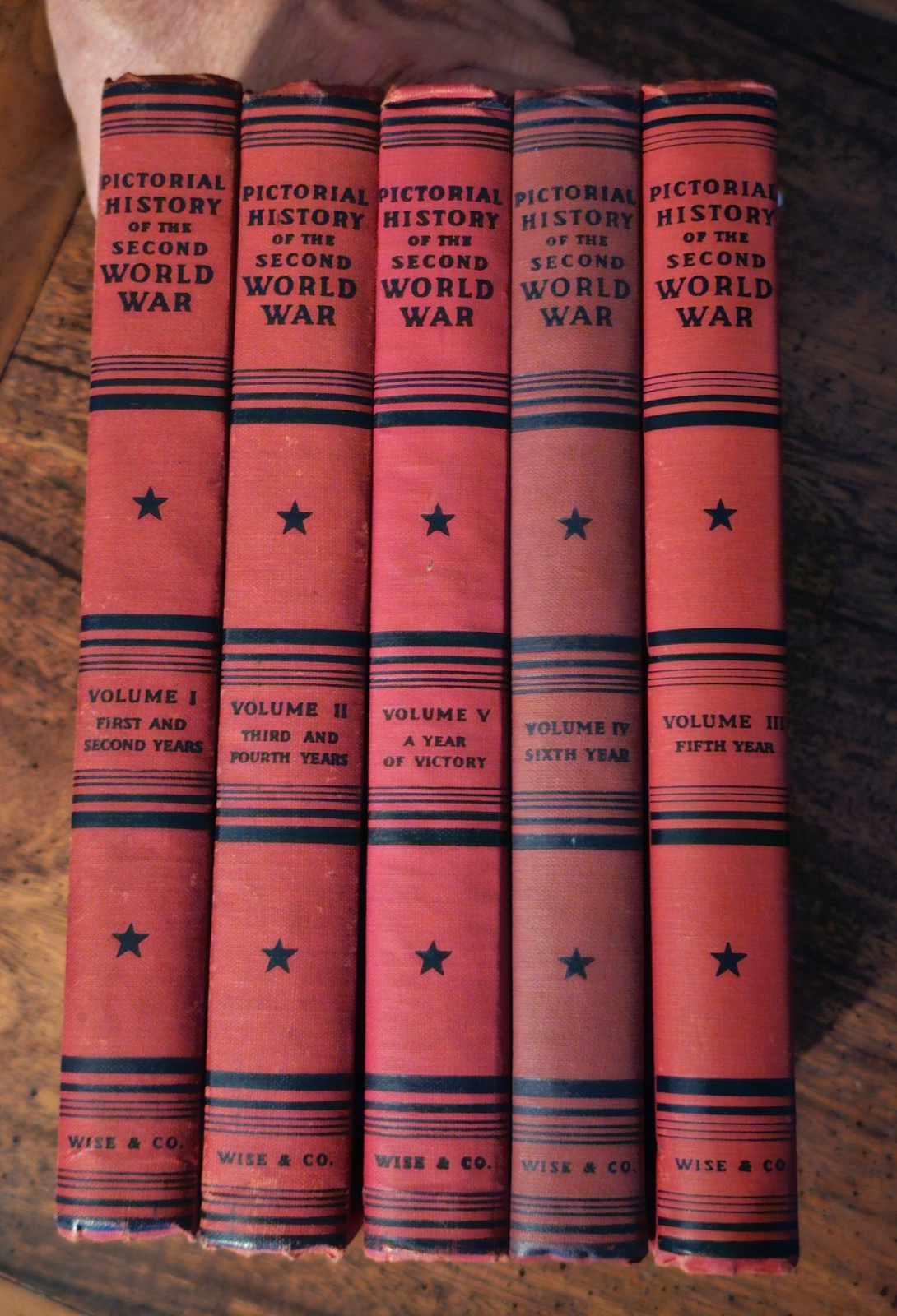 WWII PICTORIAL HISTORY OF THE SECOND WORLD WAR HC VINTAGE 1946 BOOKS VOLUMES 1-5