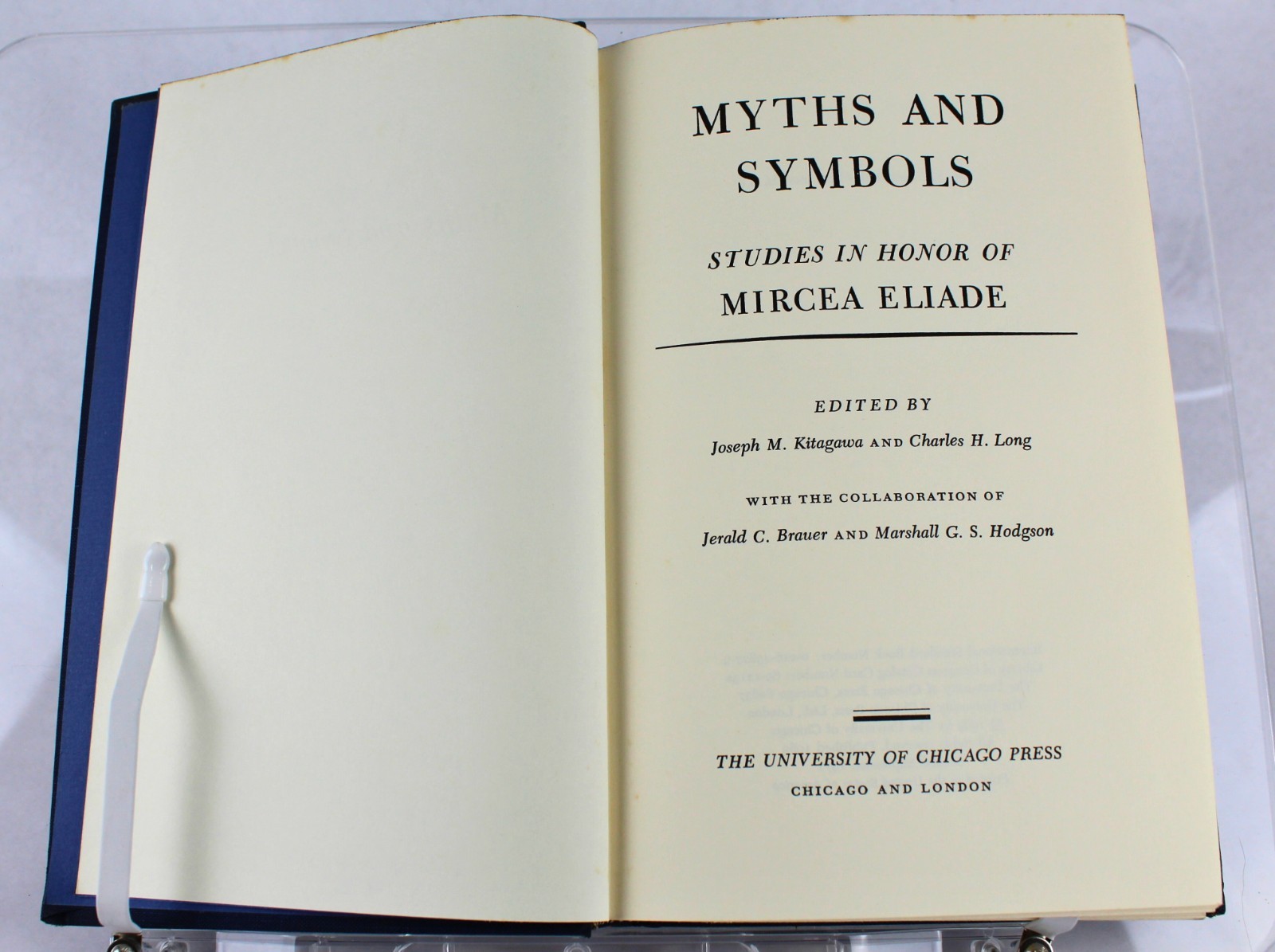 Myths and Symbols Studies in Honor of Mircea Eliade 1971 HC University Chicago