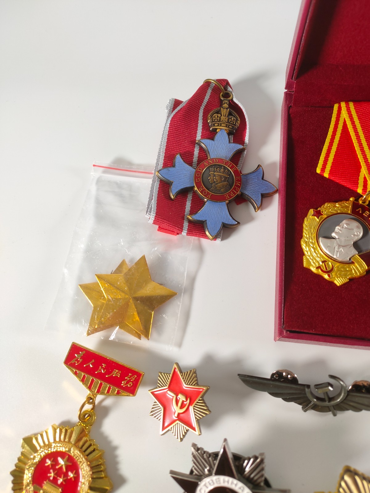 Lot of World War II Badges and Insignia Replica USSR Reich IJN French China UK