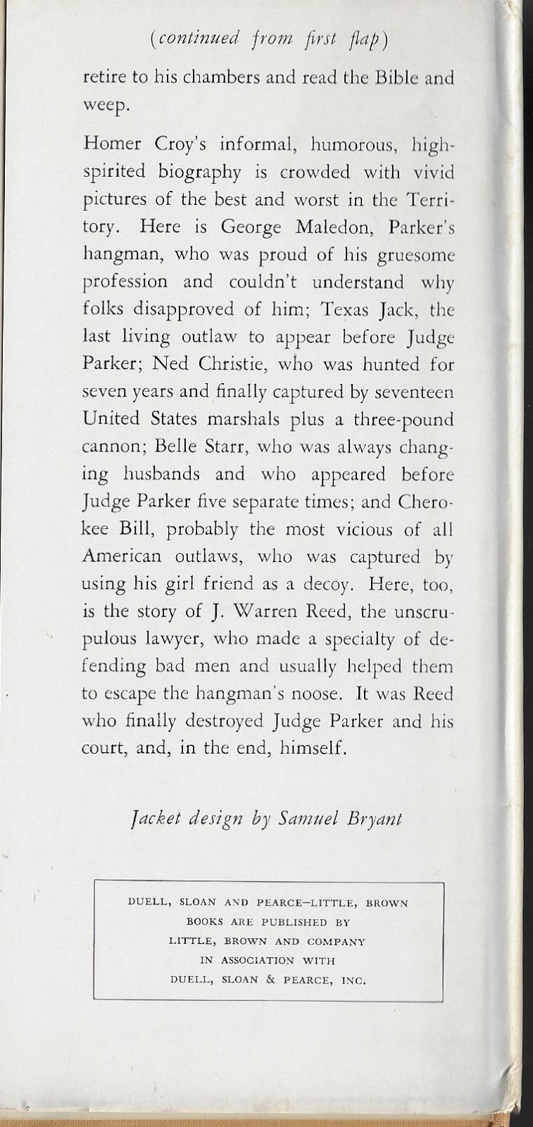He Hanged Them High by Homer Croy First Edition- Judge Parker the hanging judge
