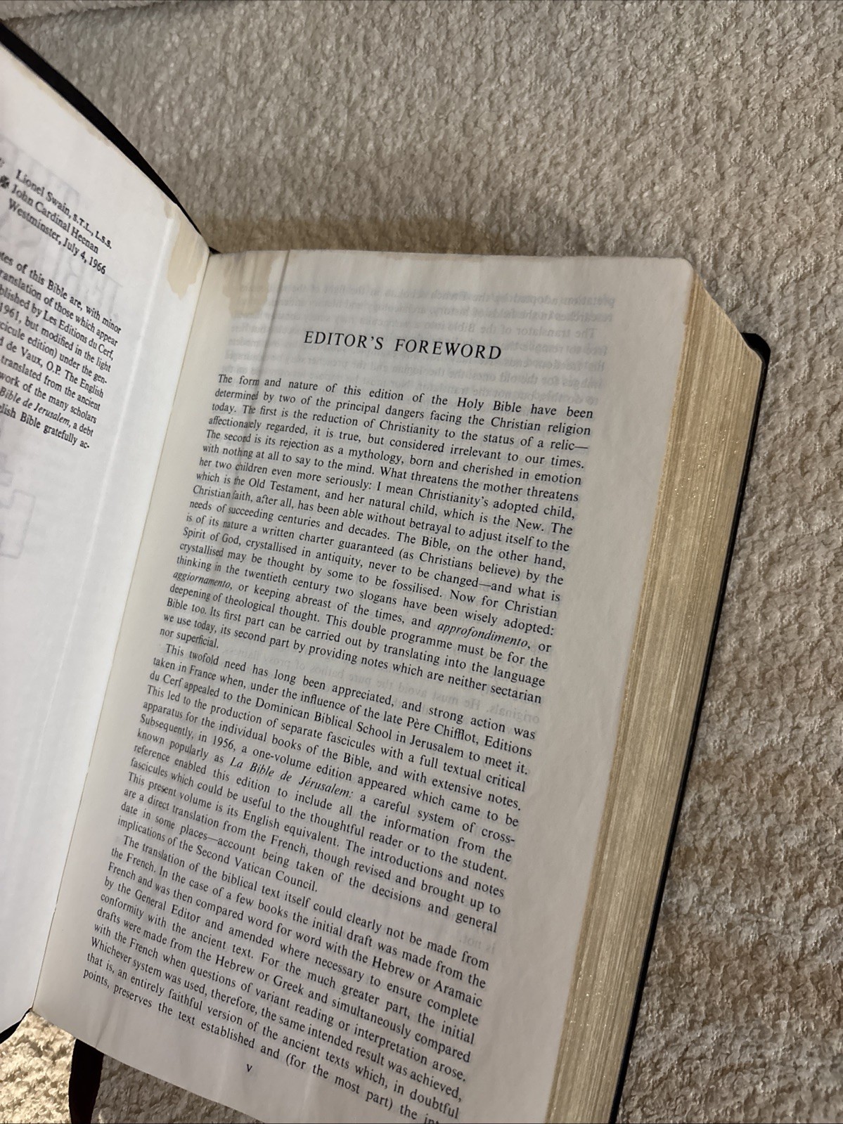 The Jerusalem Bible 1966 Doubleday Alexander Jones Black Softcover Faux Leather