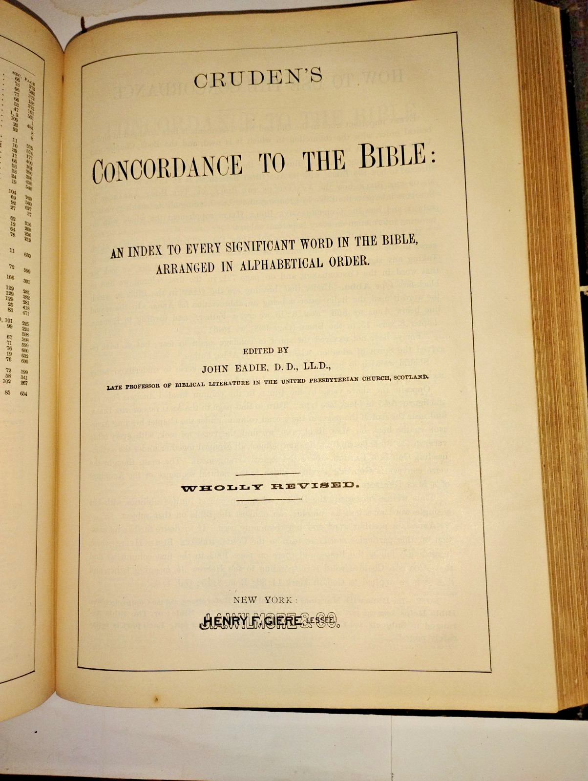 Antique WILMORE’S NEW ANALYTICAL REFERENCE BIBLE – 1904. Very Good-Fine Cond