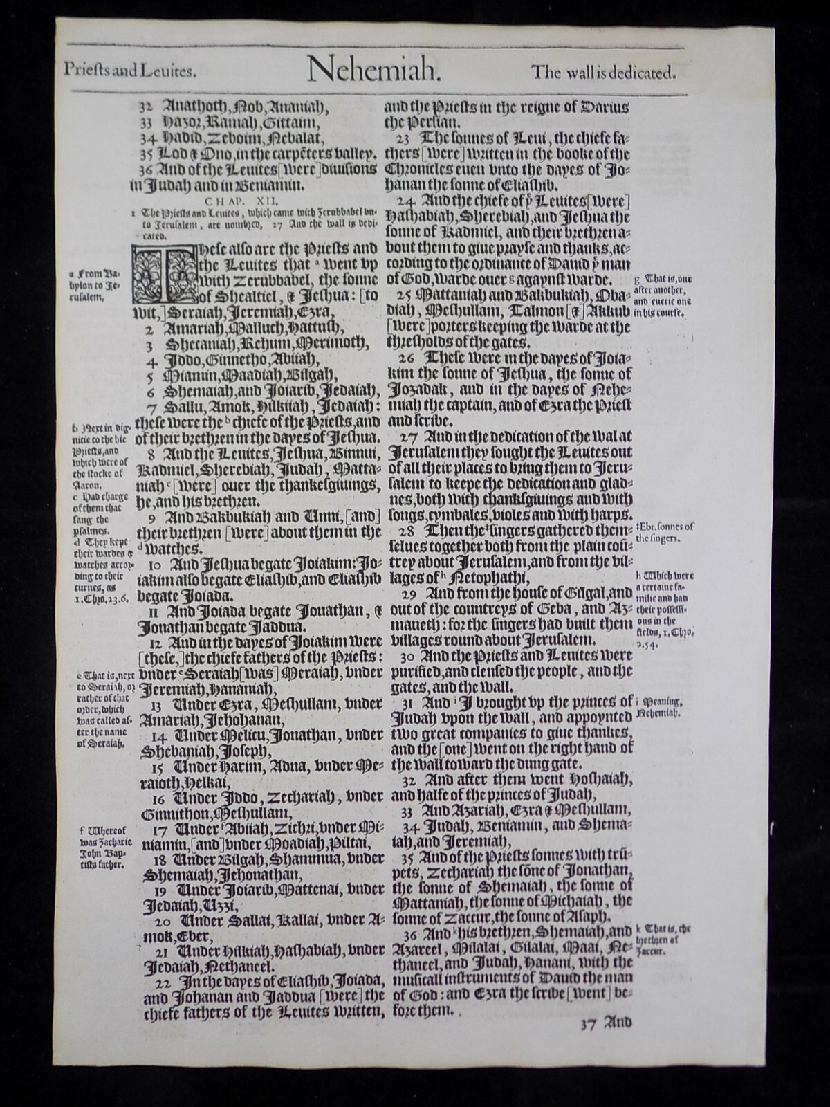 1583 Noblest Geneva Bible Folio- Book of Nehemiah- YOU PICK