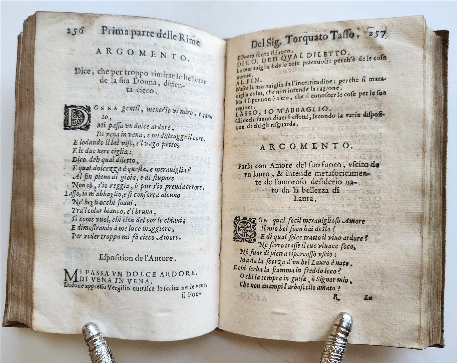 1592 POETRY by TORQUATO TASSO antique vellum bound 16th CENTURY