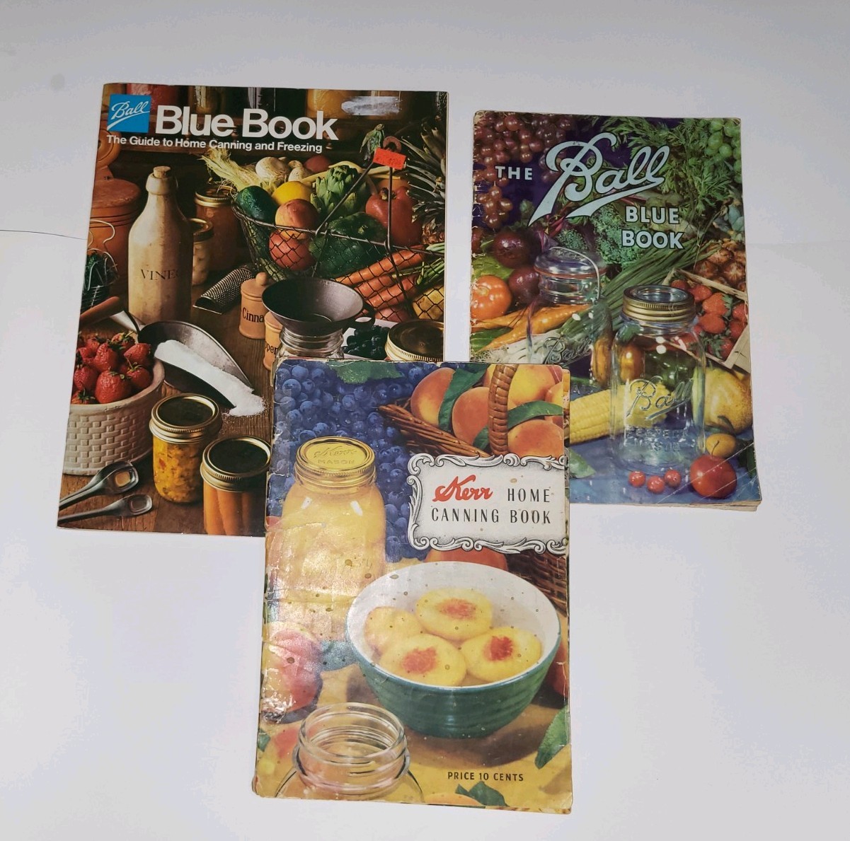 Vintage 1943 1983 Ball Blue Book & Kerr Canning Instructional Book Cookbooks Lot