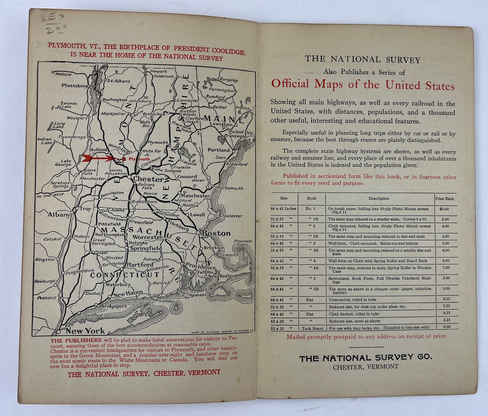 1925 Official National Survey Maps New York State Before Interstate Highways