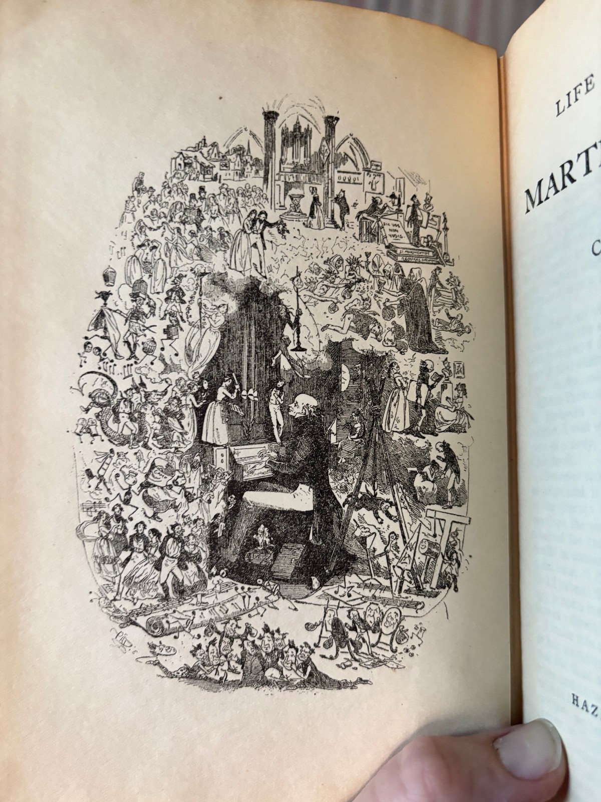 Martin Chuzzlewit Charles Dickens Antique Red Leather Hazell Watson Viney Phiz
