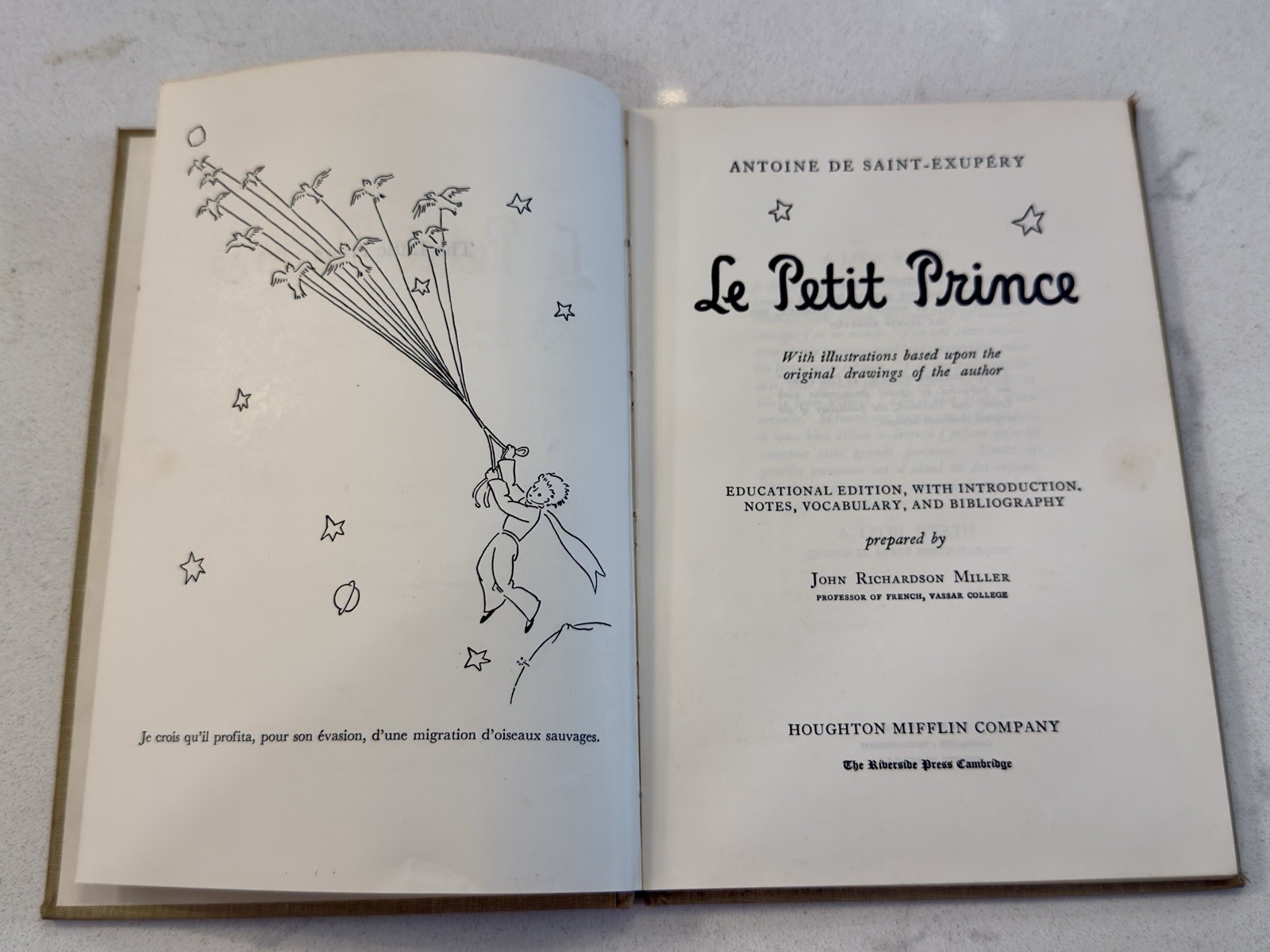 Le Petit Prince Saint-Exupery Educational Edition 1946 French English Hardback