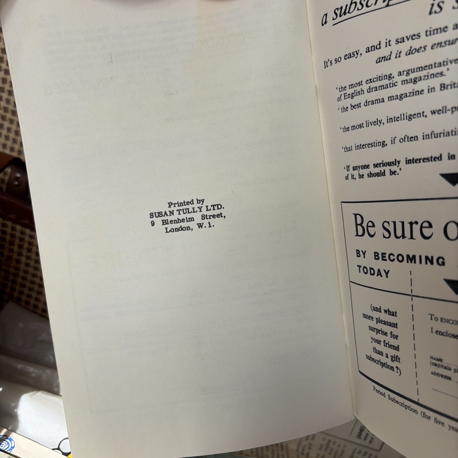 First edition Vintage “The Caretaker” Harold Pinter, Encore Publishing 1960